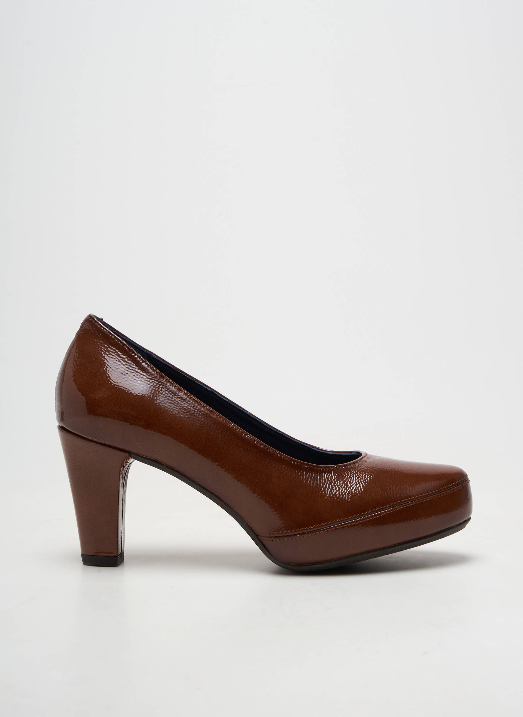 Escarpins matière lisse talon de 7 à 9cm marron FLUCHOS femme