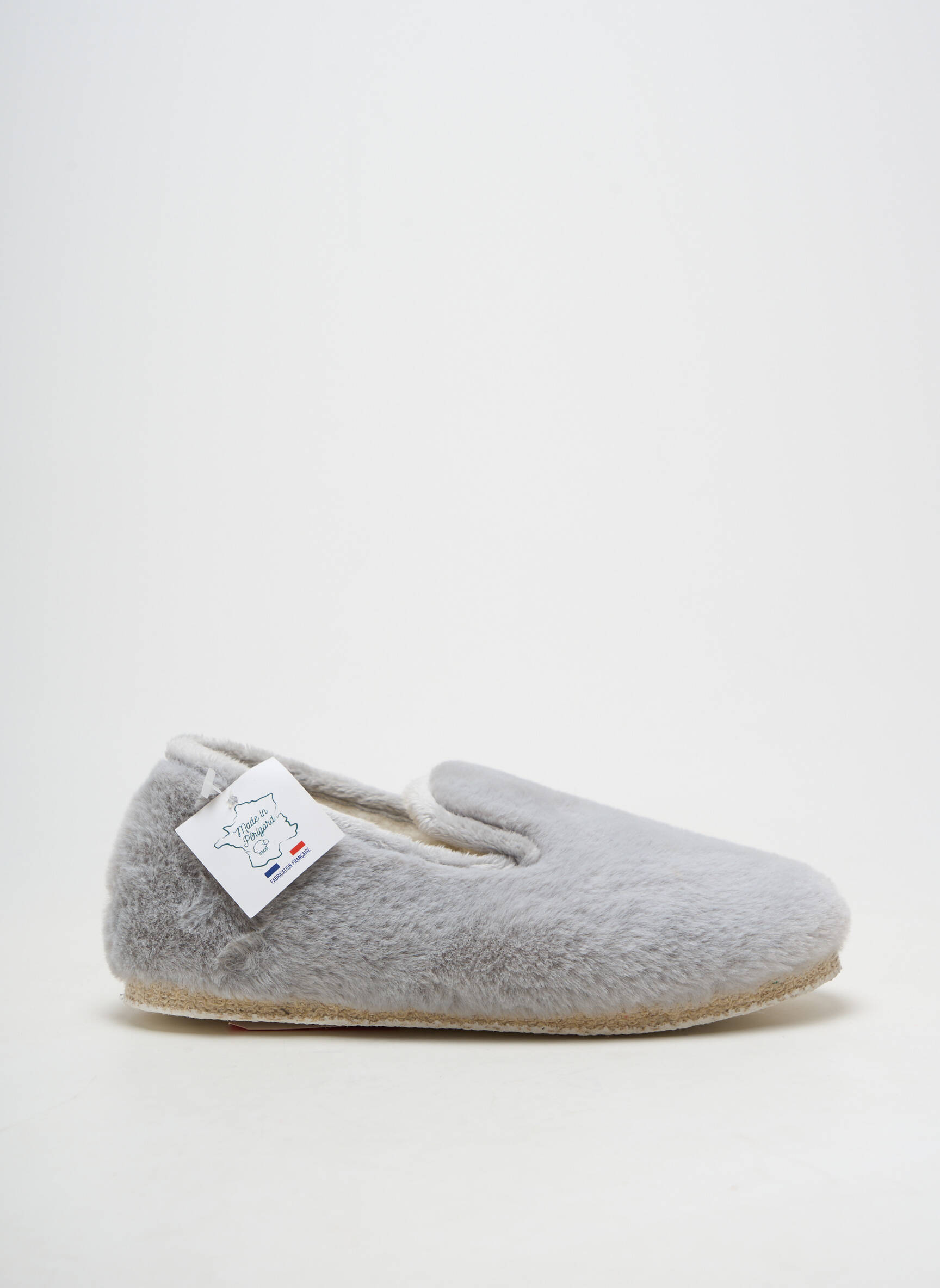 Chaussons/pantoufles bout rond talon plat jusqu'à 3cm gris CHAUSSE MOUTON femme