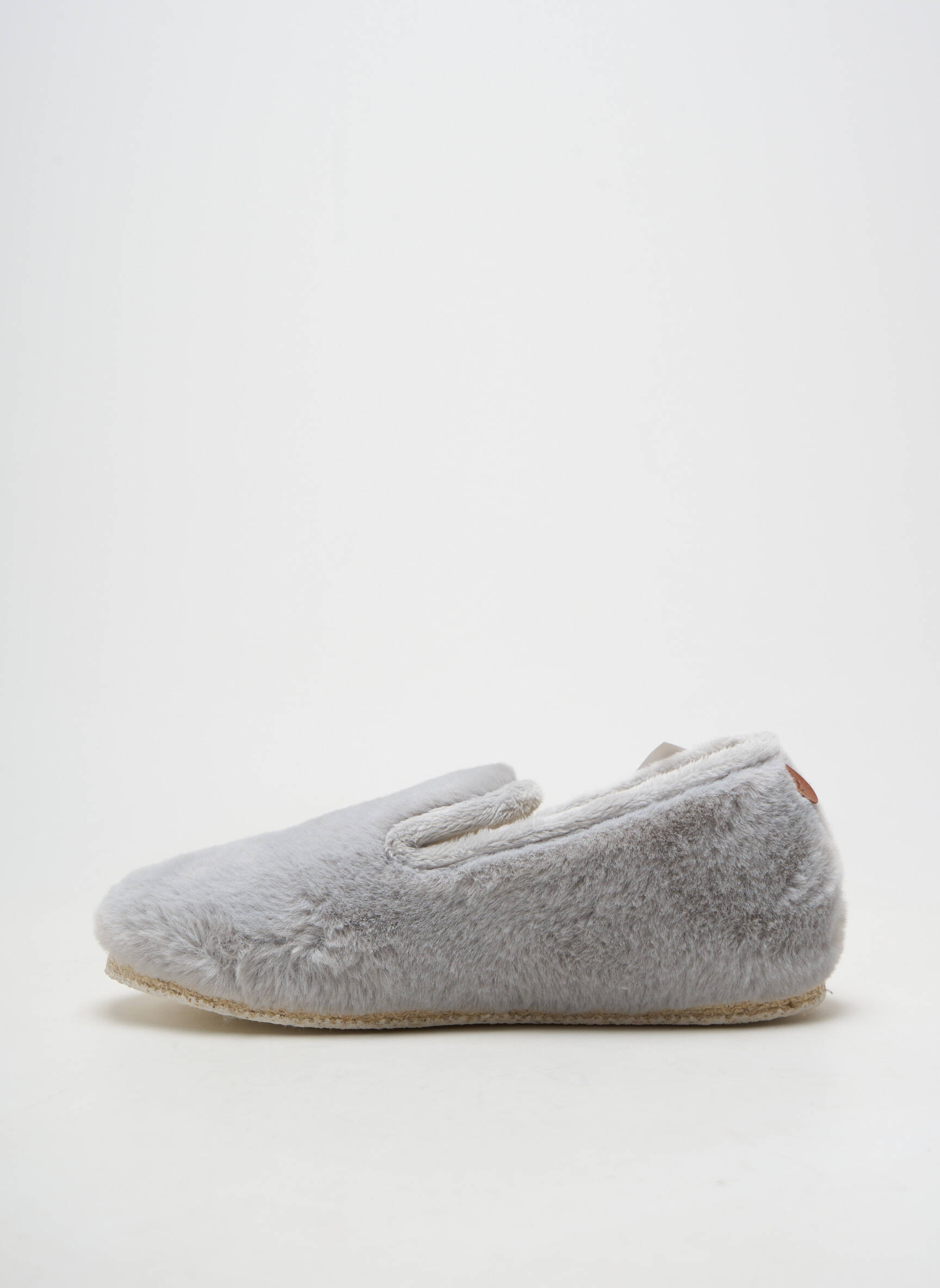 Chaussons/pantoufles bout rond talon plat jusqu'à 3cm gris CHAUSSE MOUTON femme