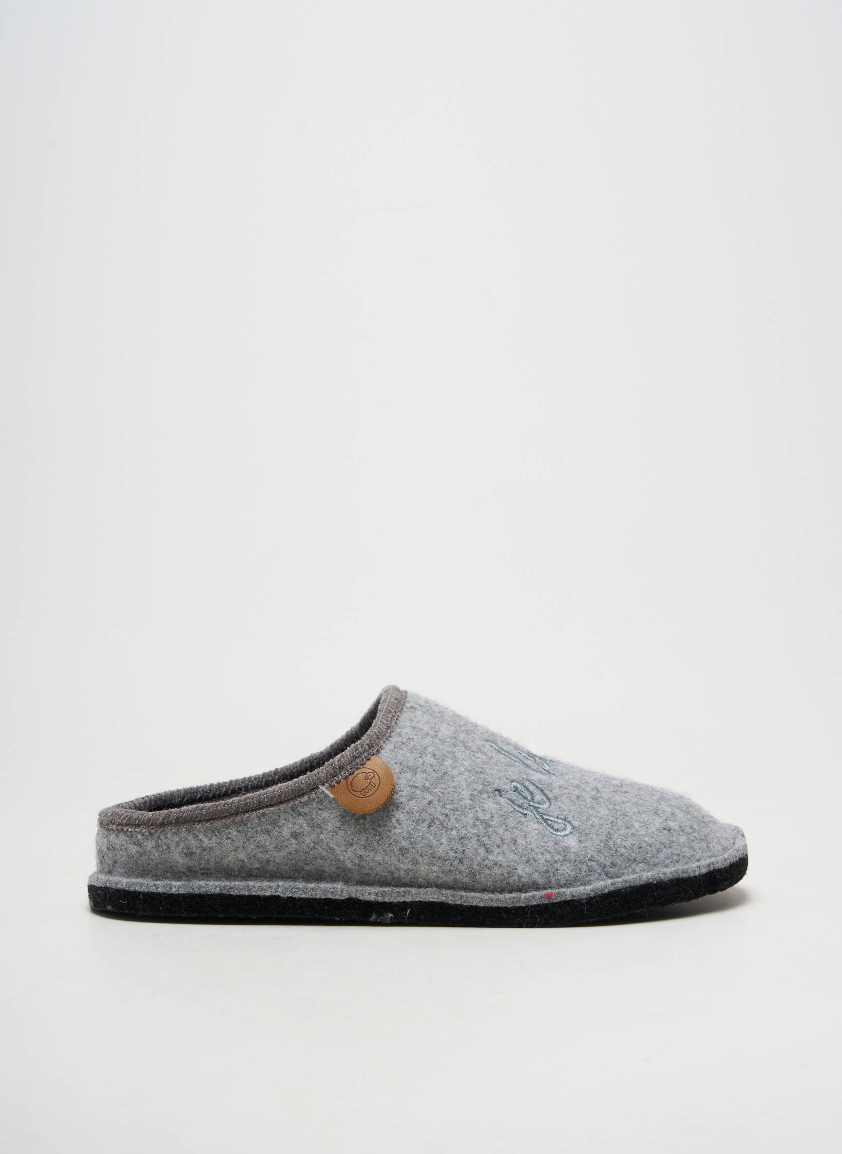 Chaussons/pantoufles bout rond talon plat jusqu'à 3cm gris CHAUSSE MOUTON femme