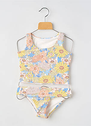 Maillot de bain 2 pièces effet matière satinée jaune SEAFOLLY fille