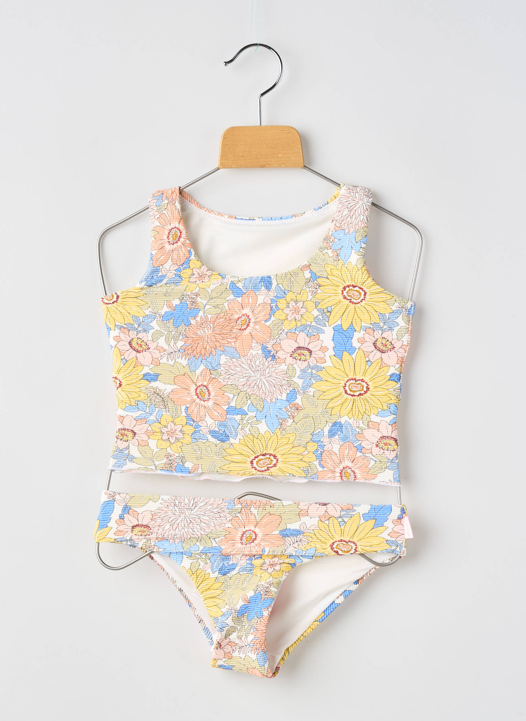 Maillot de bain 2 pièces effet matière satinée jaune SEAFOLLY fille