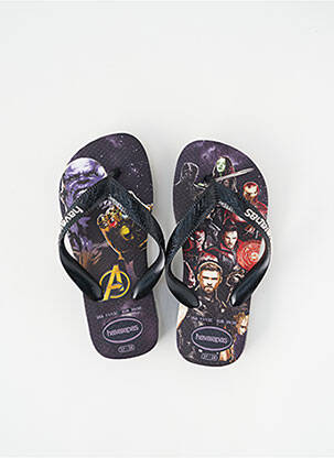Tongs bout rond noir HAVAIANAS garçon