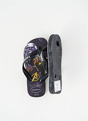 Tongs bout rond noir HAVAIANAS garçon
