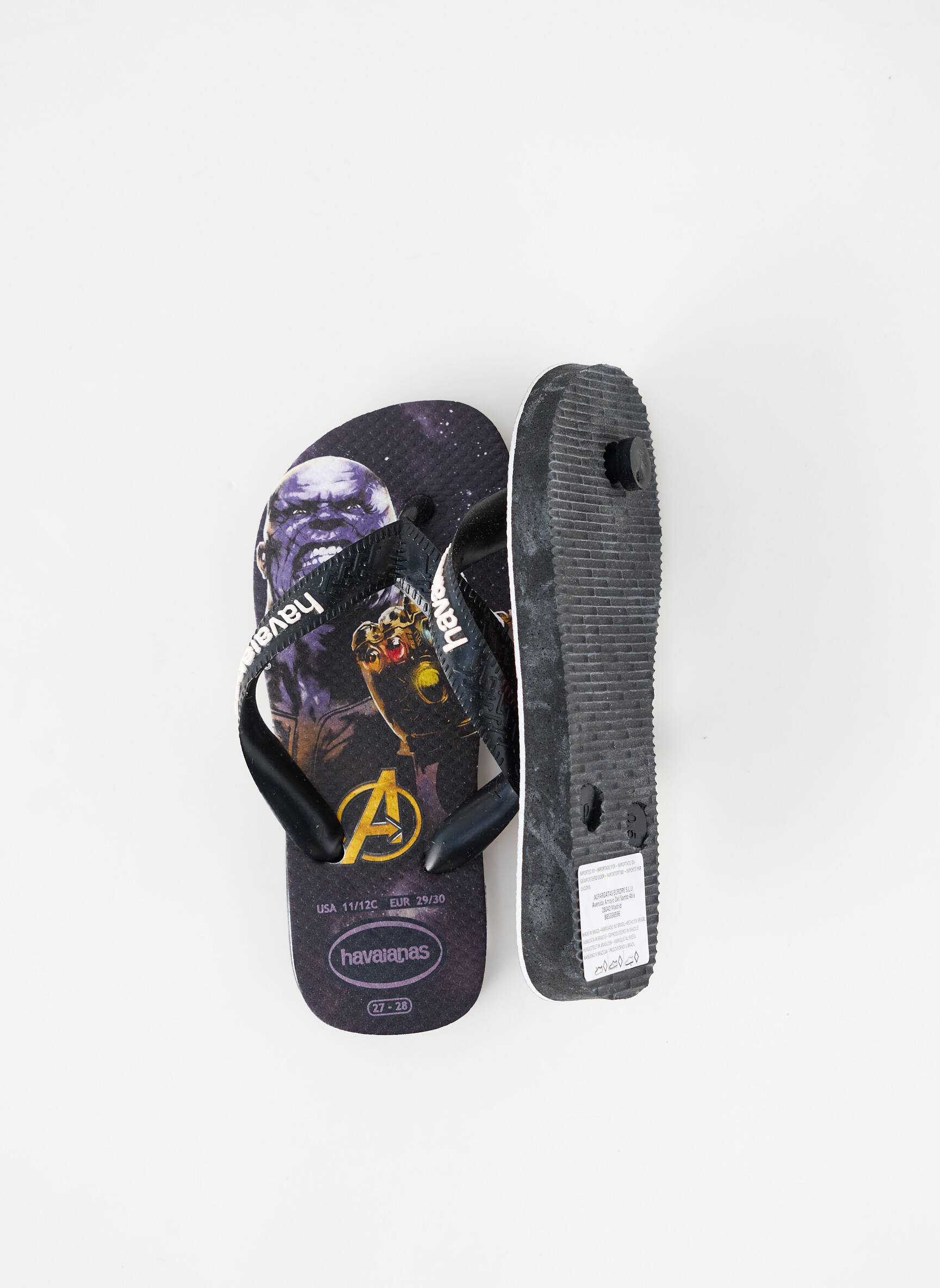 Tongs bout rond noir HAVAIANAS garçon