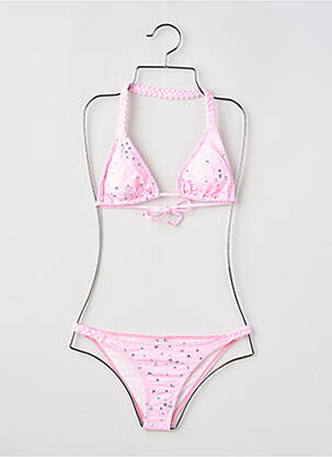 Maillot de bain 2 pièces stretch rose PRINCESSE ILOU fille