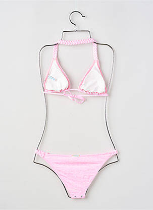 Maillot de bain 2 pièces stretch rose PRINCESSE ILOU fille