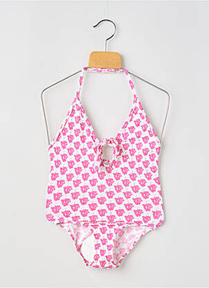 Maillot de bain 1 pièce haut triangles rose PRINCESSE ILOU fille