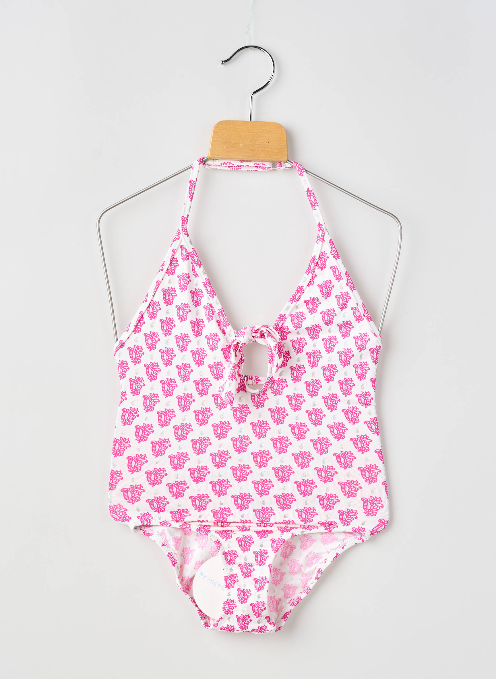 Maillot de bain 1 pièce haut triangles rose PRINCESSE ILOU fille