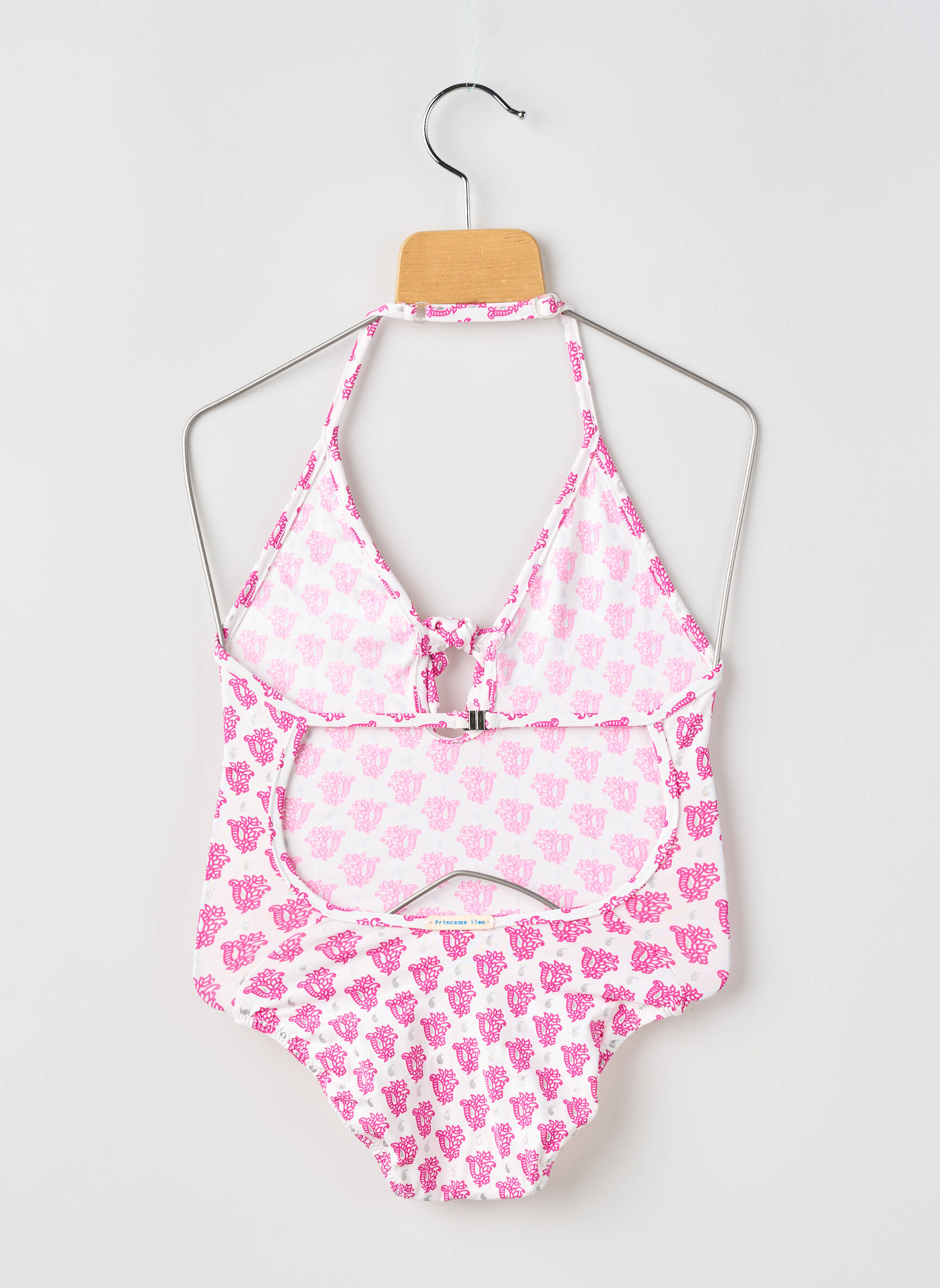 Maillot de bain 1 pièce haut triangles rose PRINCESSE ILOU fille