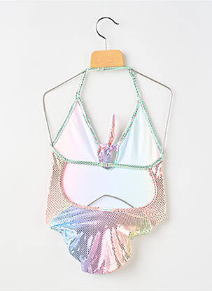 Maillot de bain 1 pièce haut triangles rose PRINCESSE ILOU fille