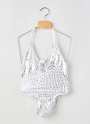 Maillot de bain 1 pièce haut triangles argent PRINCESSE ILOU fille