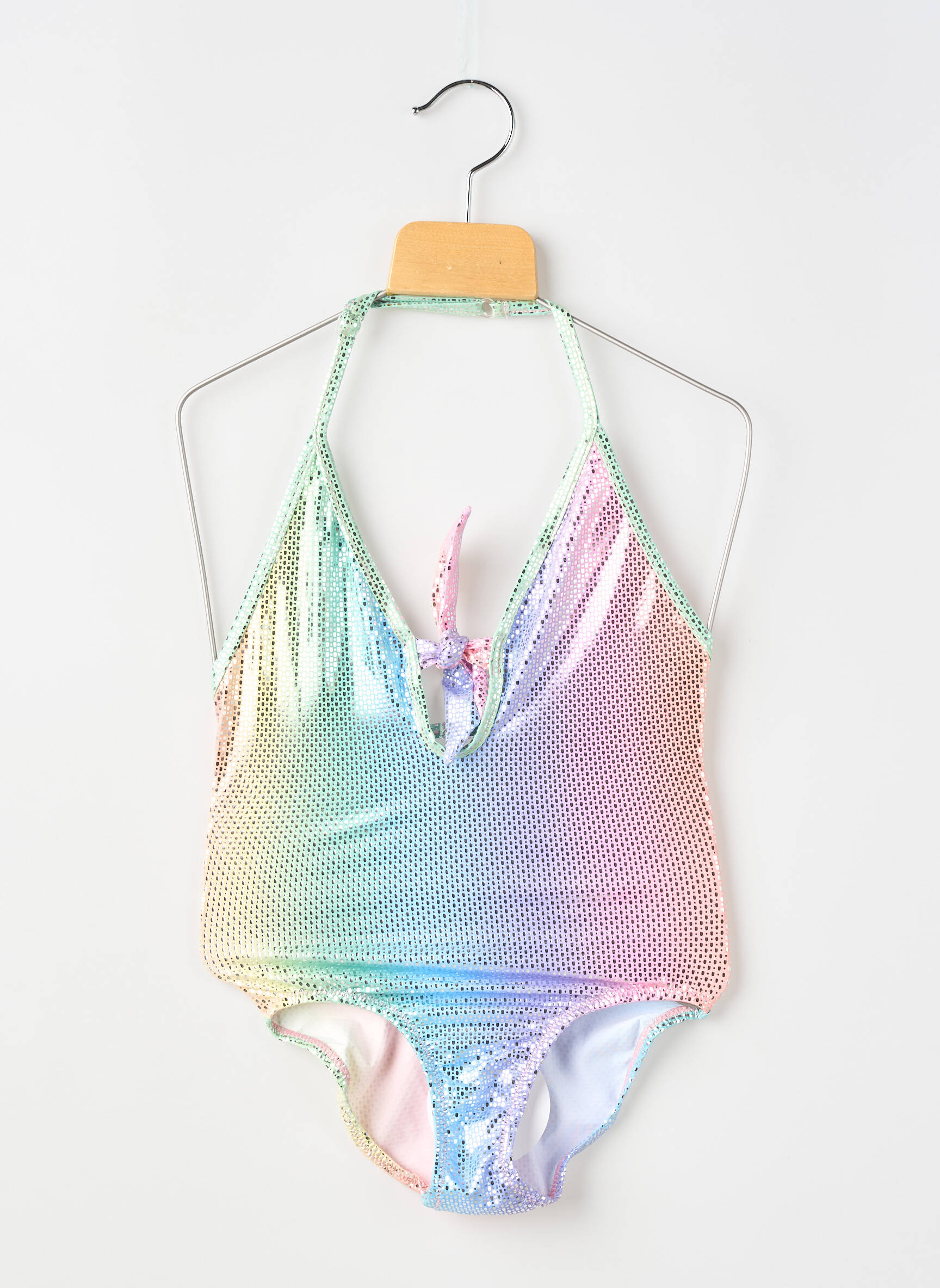 Maillot de bain 1 pièce haut triangles rose PRINCESSE ILOU fille