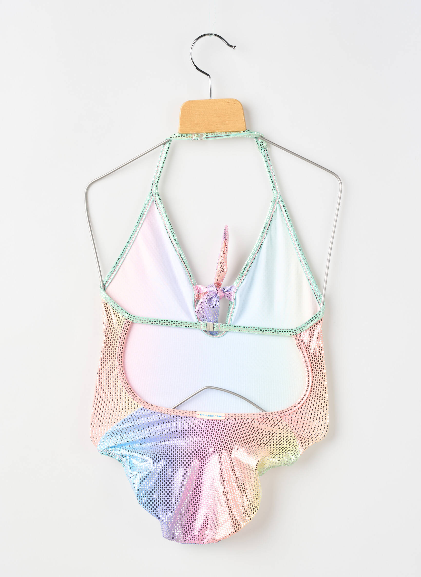 Maillot de bain 1 pièce haut triangles rose PRINCESSE ILOU fille