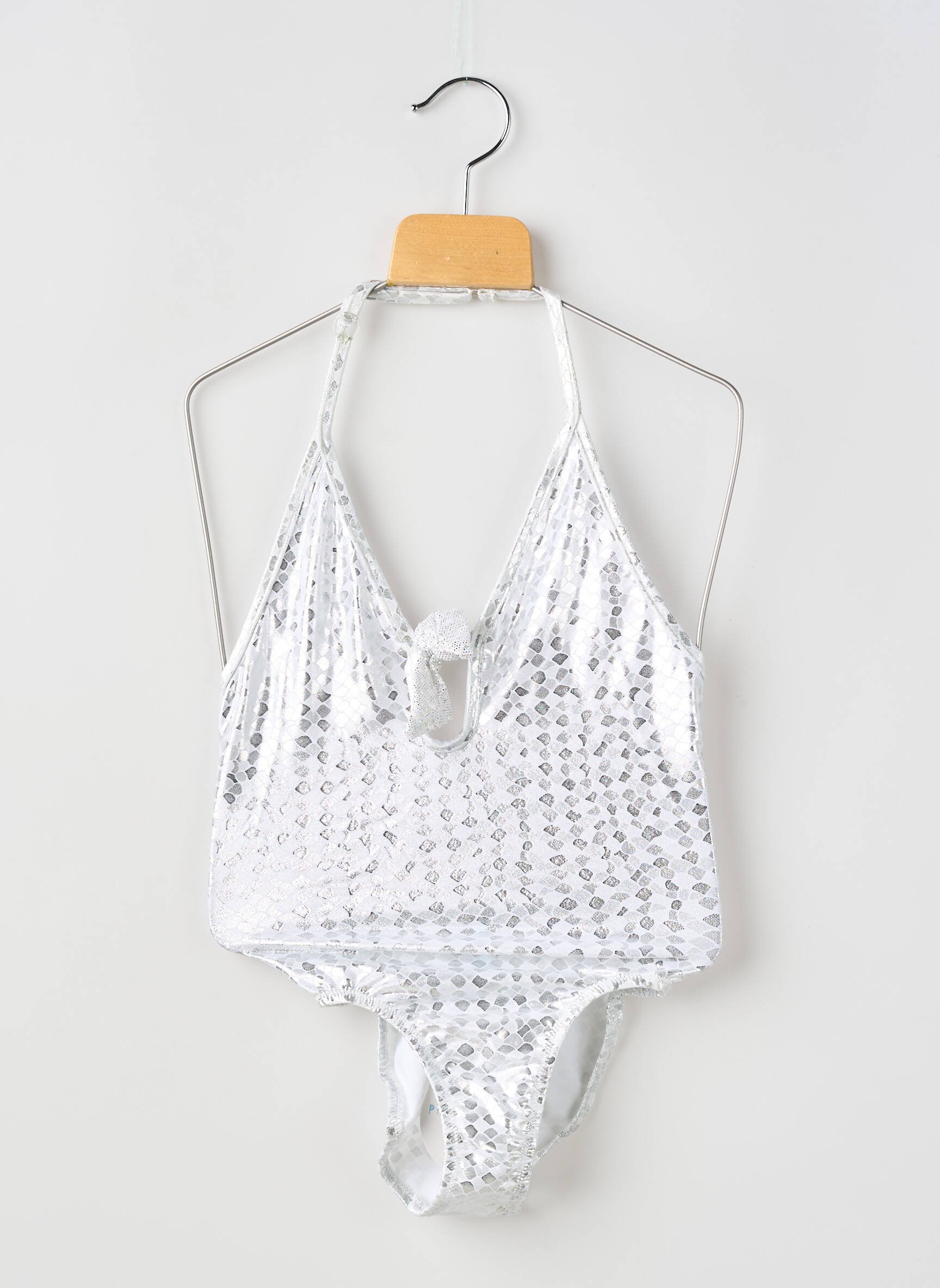 Maillot de bain 1 pièce haut triangles argent PRINCESSE ILOU fille