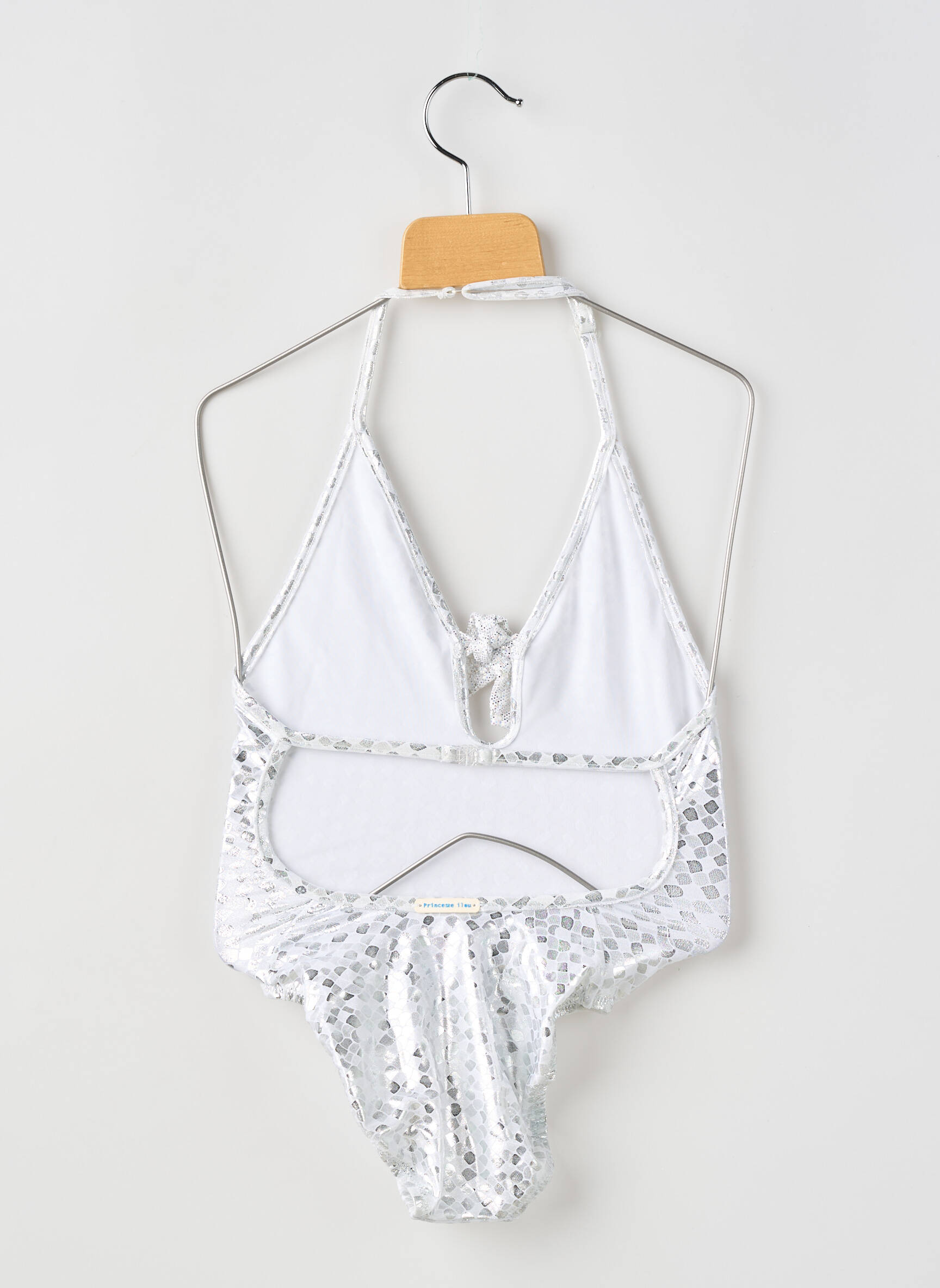 Maillot de bain 1 pièce haut triangles argent PRINCESSE ILOU fille