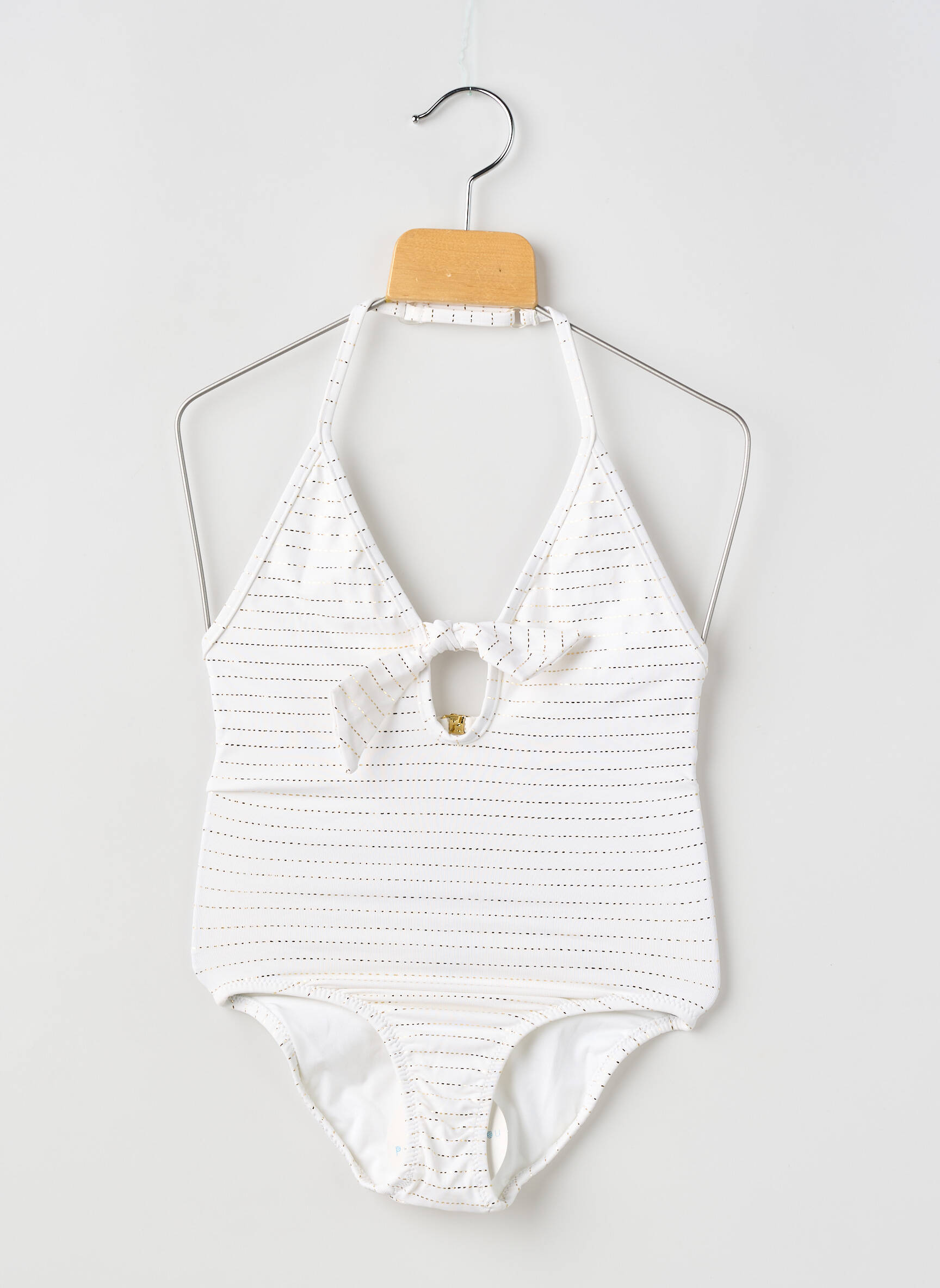 Maillot de bain 1 pièce haut triangles blanc PRINCESSE ILOU fille