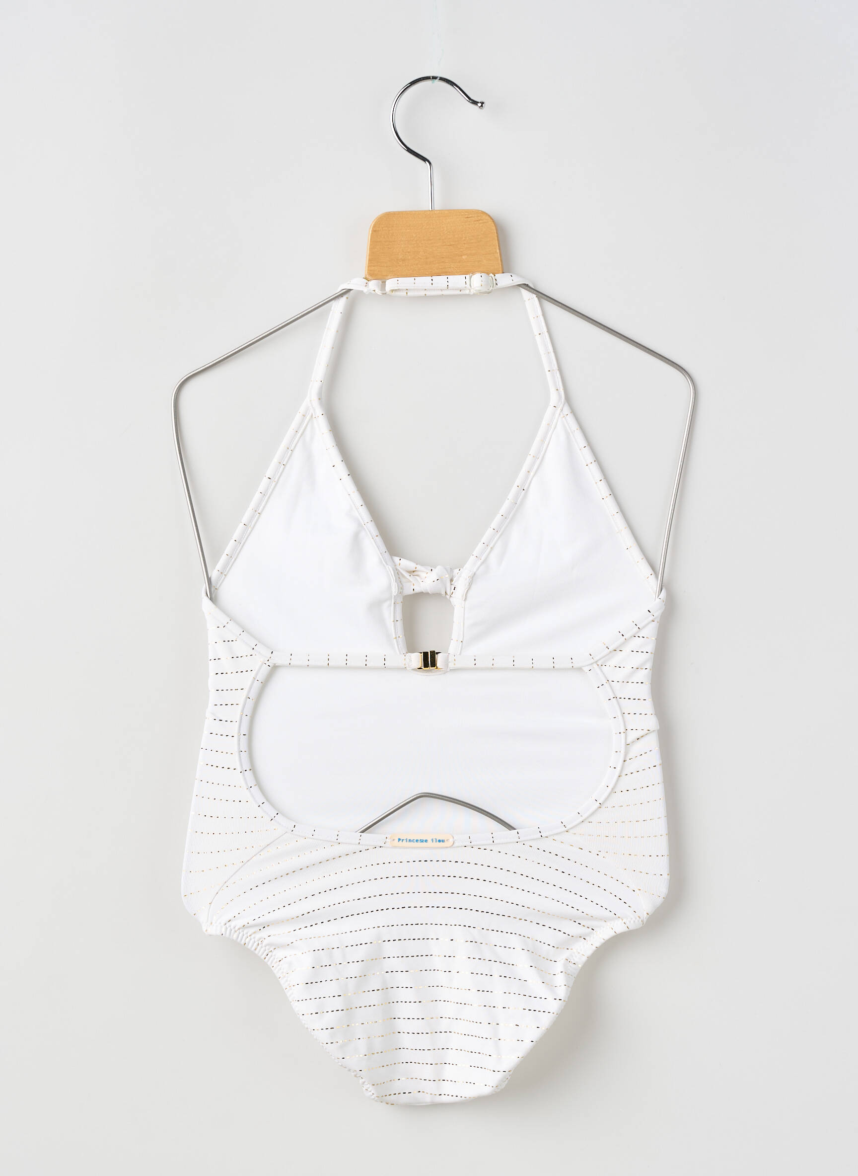 Maillot de bain 1 pièce haut triangles blanc PRINCESSE ILOU fille