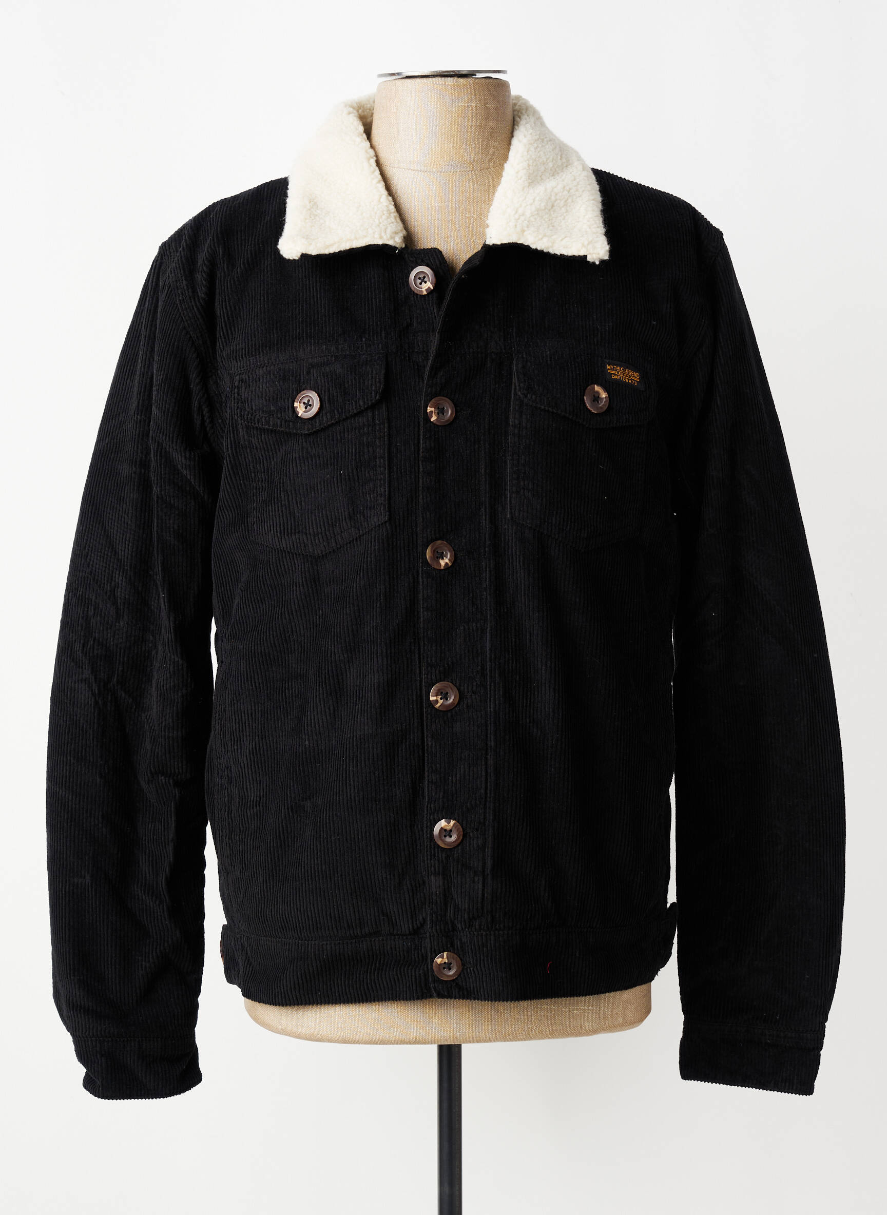 Veste casual finition intérieure fourrure synthétique noir DAYTONA homme