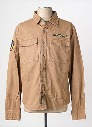 Chemise manches longues poches marron DAYTONA homme