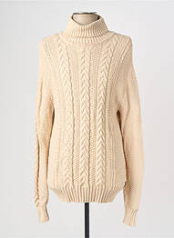 Pull col roulé coupe cintrée manches longues beige DAYTONA homme