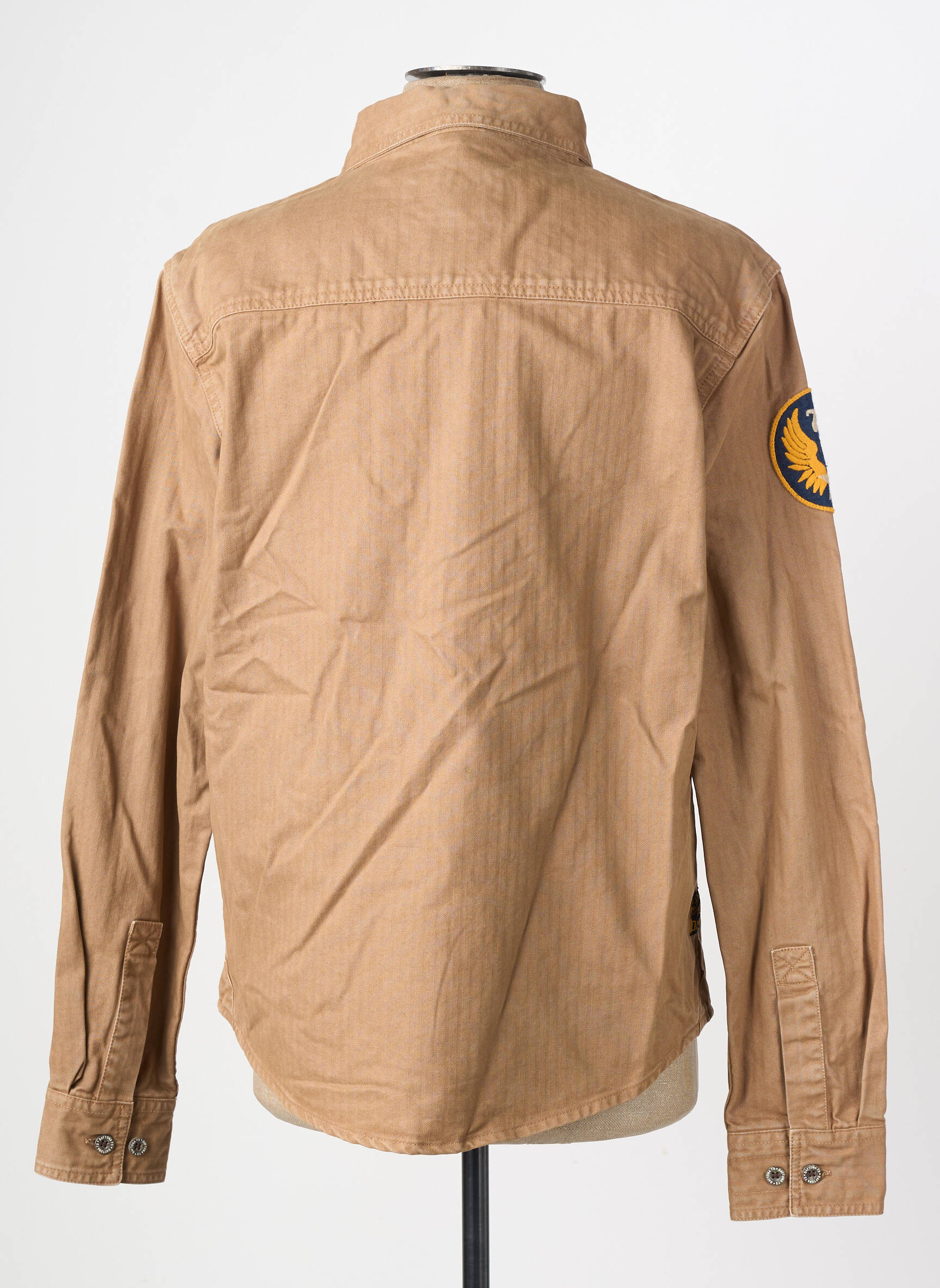Chemise manches longues poches marron DAYTONA homme