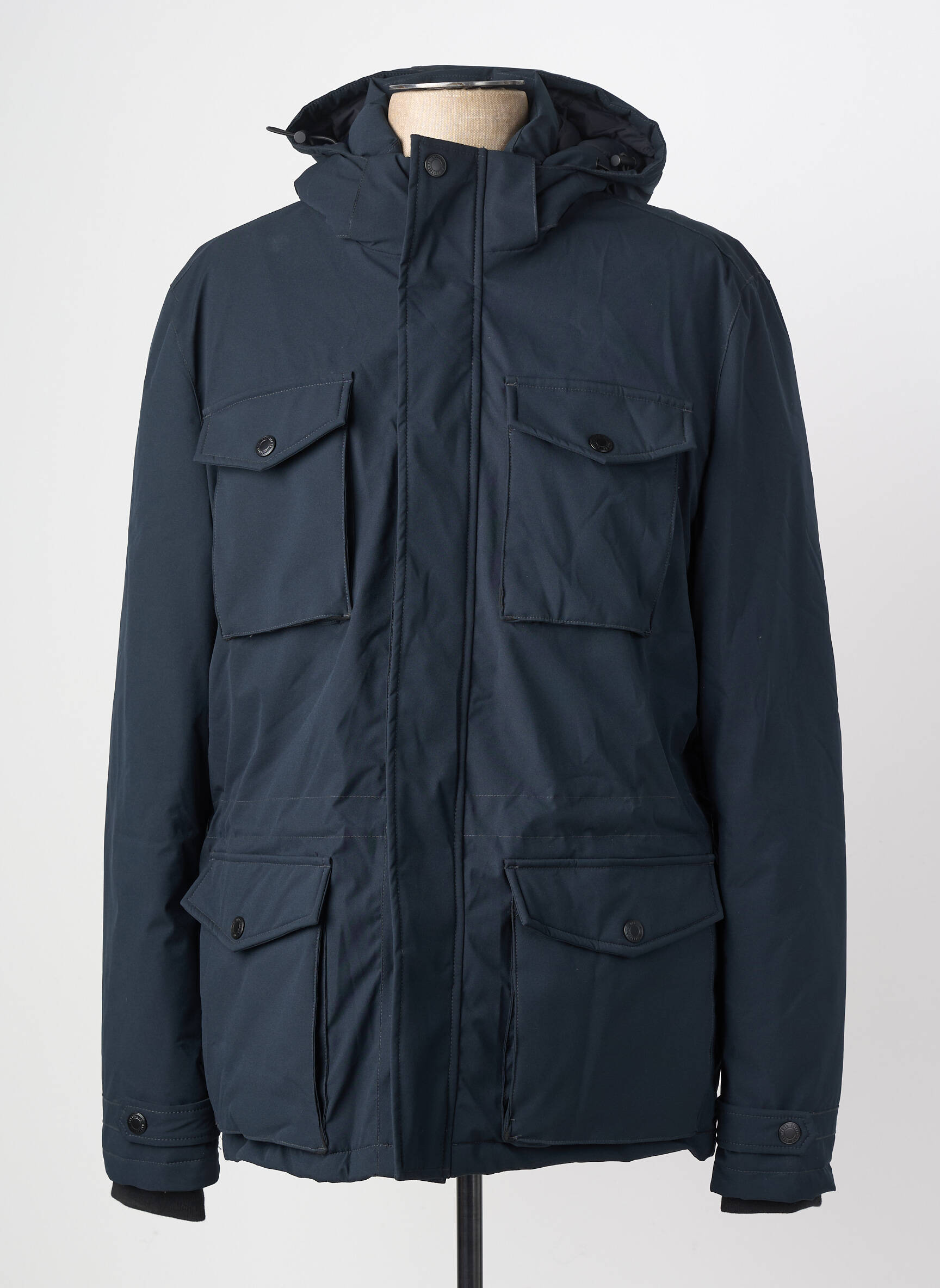 Parka manches longues a capuche bleu DAYTONA homme
