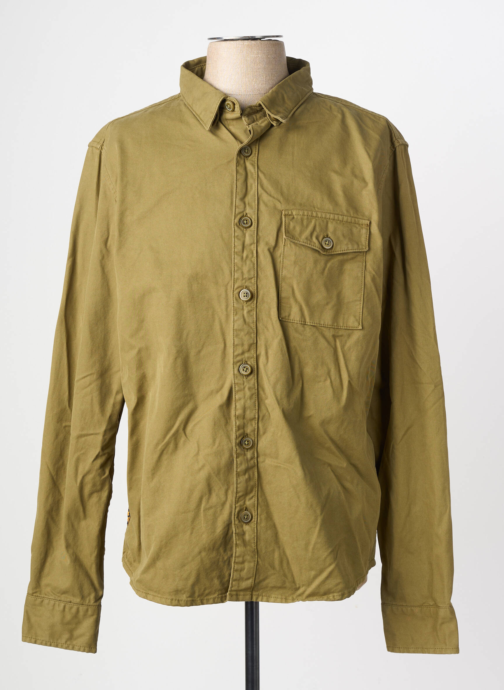 Chemise manches longues poches vert DAYTONA homme