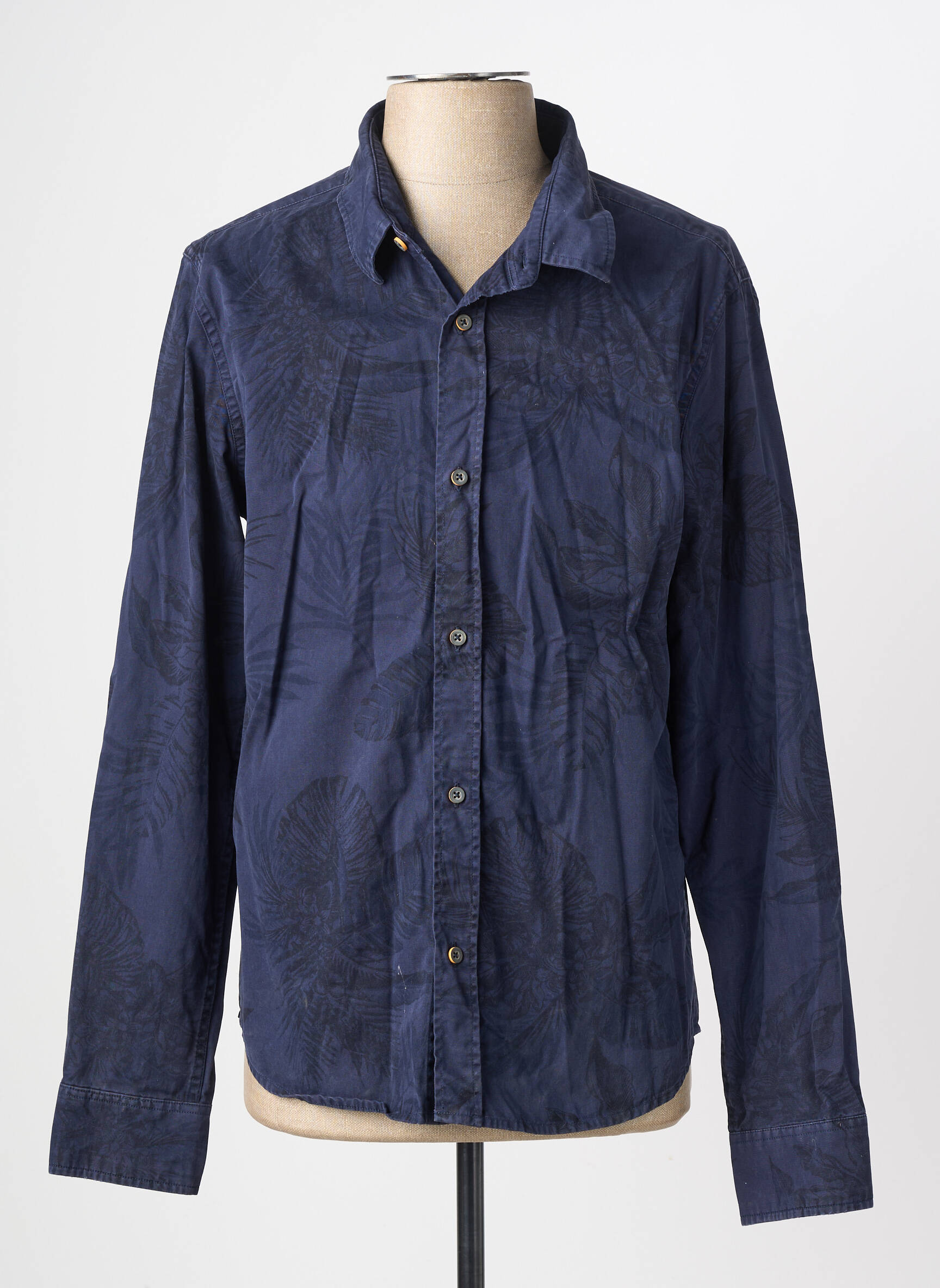 Chemise manches longues coupe cintrée bleu DAYTONA homme