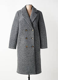 Manteau long coupe cintrée sans capuche gris C'EST BEAU LA VIE femme