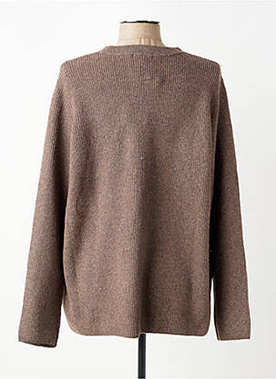 Pull tissage chiné manches longues marron CECIL femme