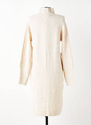 Robe pull tissage chiné manches longues beige BROADWAY femme