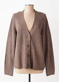 Gilet manches longues stretch marron CECIL femme