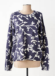 Pull stretch manches longues bleu C'EST BEAU LA VIE femme