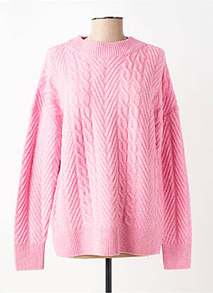 Pull tissage chiné manches longues rose CECIL femme