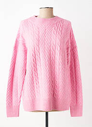 Pull tissage chiné manches longues rose CECIL femme
