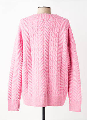 Pull tissage chiné manches longues rose CECIL femme