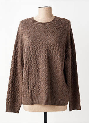 Pull tissage chiné manches longues marron STREET ONE femme