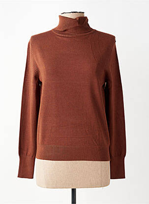 Pull col roulé stretch manches longues marron STREET ONE femme