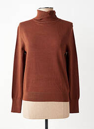 Pull col roulé stretch manches longues marron STREET ONE femme