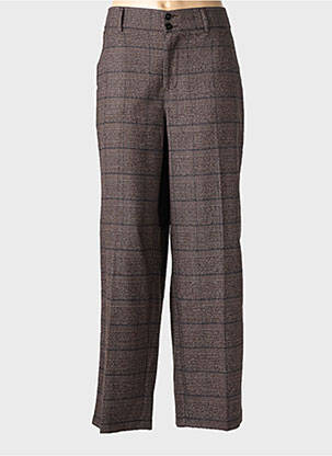 Pantalon large fermeture zippée sous rabat boutonné taille normale marron STREET ONE femme