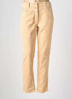 Pantalon droit stretch taille haute beige C'EST BEAU LA VIE femme