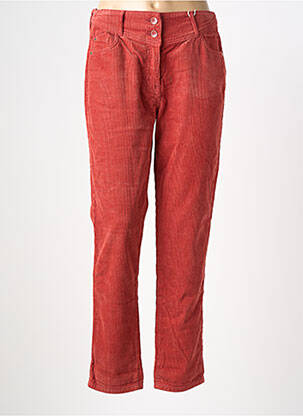 Pantalon droit stretch taille haute orange C'EST BEAU LA VIE femme