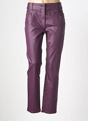 Pantalon slim tissage enduit taille normale violet CECIL femme