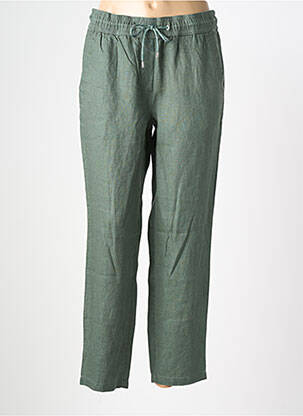 Pantalon droit tissage crêpe taille normale vert CECIL femme