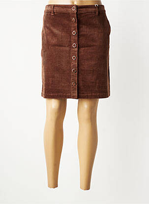 Jupe courte taille à pinces marron C'EST BEAU LA VIE femme