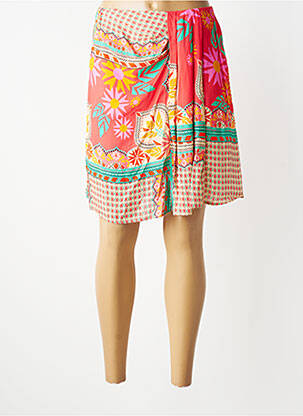 Jupe courte taille haute orange C'EST BEAU LA VIE femme