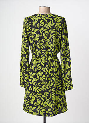 Robe mi-longue imprimé fantaisie manches longues vert JDY femme