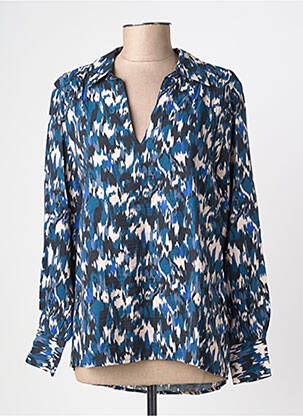 Blouse tissage popeline manches longues bleu JDY femme
