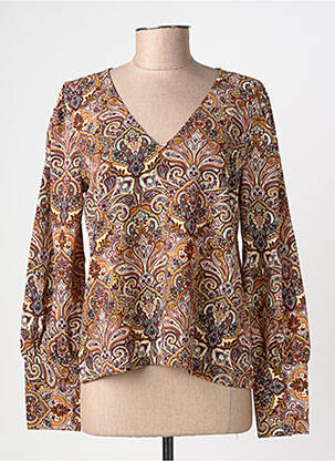 Blouse imprimé fantaisie manches longues orange JDY femme